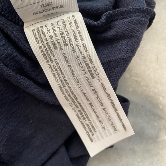 Abercrombie & Fitch Size S Navy Blue Soft Slub Knit Wrap Front Tank Top - Picture 10 of 10
